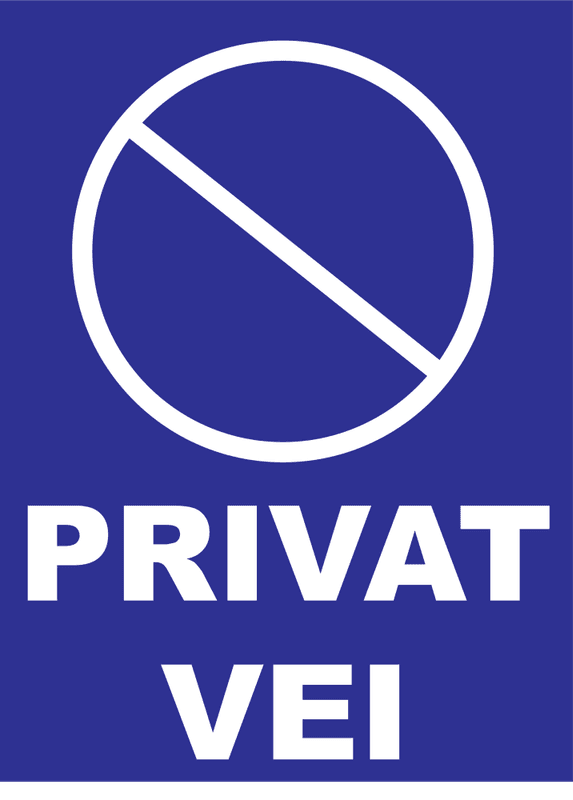 Privat Vei Skilt 