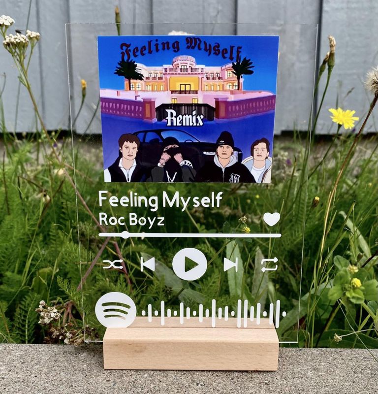 Spotifyplate med fot