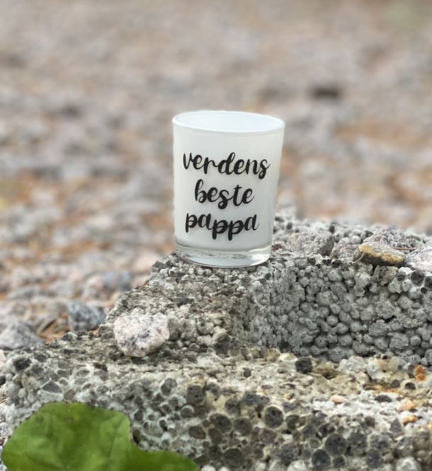 Hovedbilde Hvitt Duftlys med egen tekst