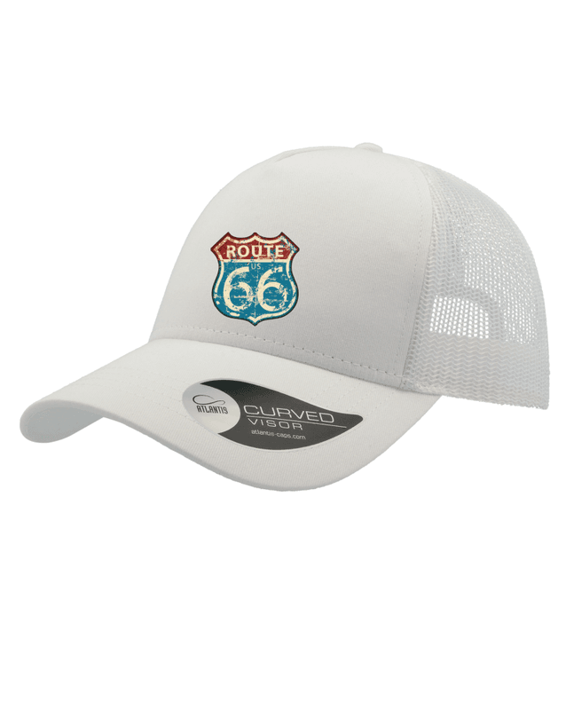 Route 66 Trucker Caps Hvit
